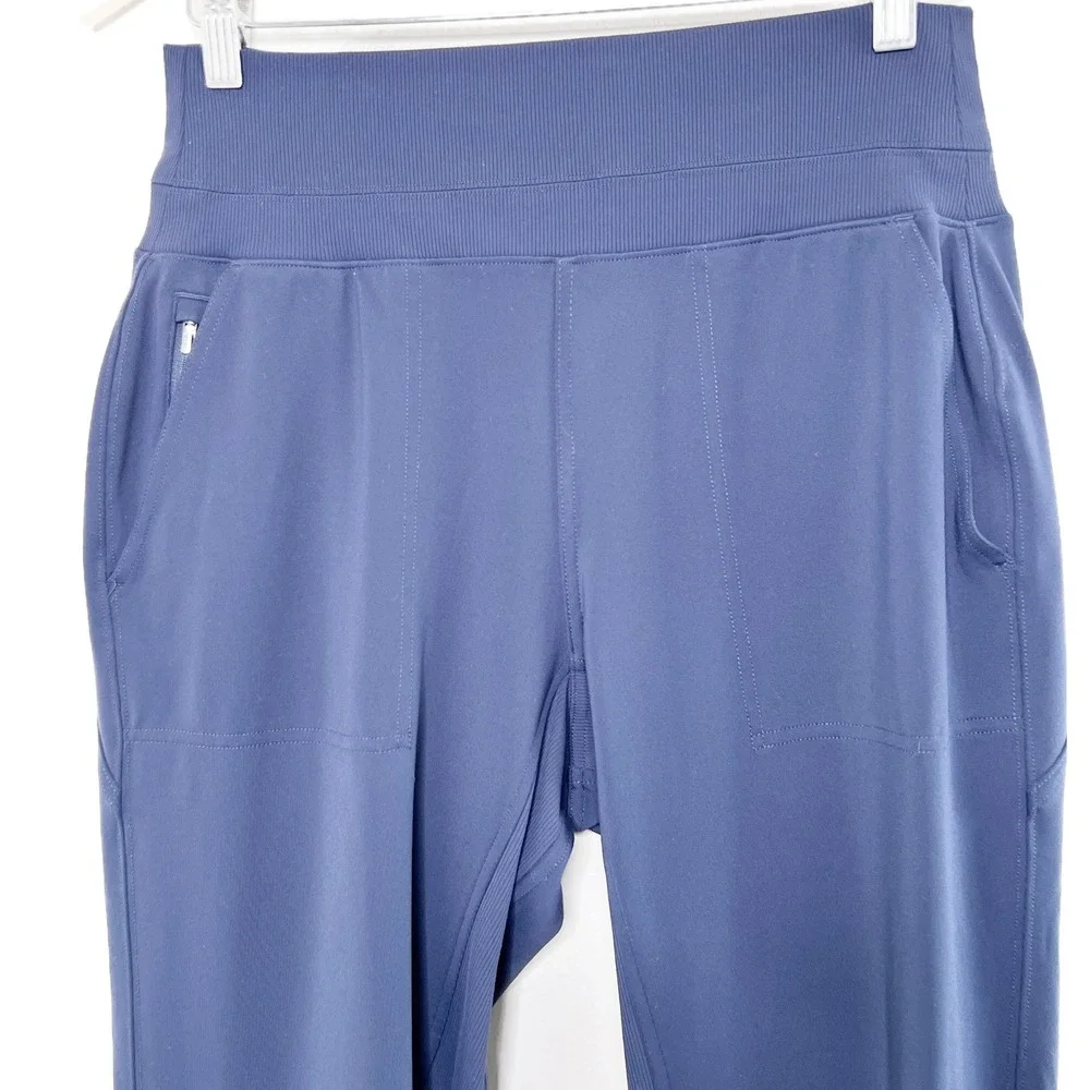 Athleta‎ Navy Blue High Rise Ribbed Waistband Jogger Pants Medium Activewear